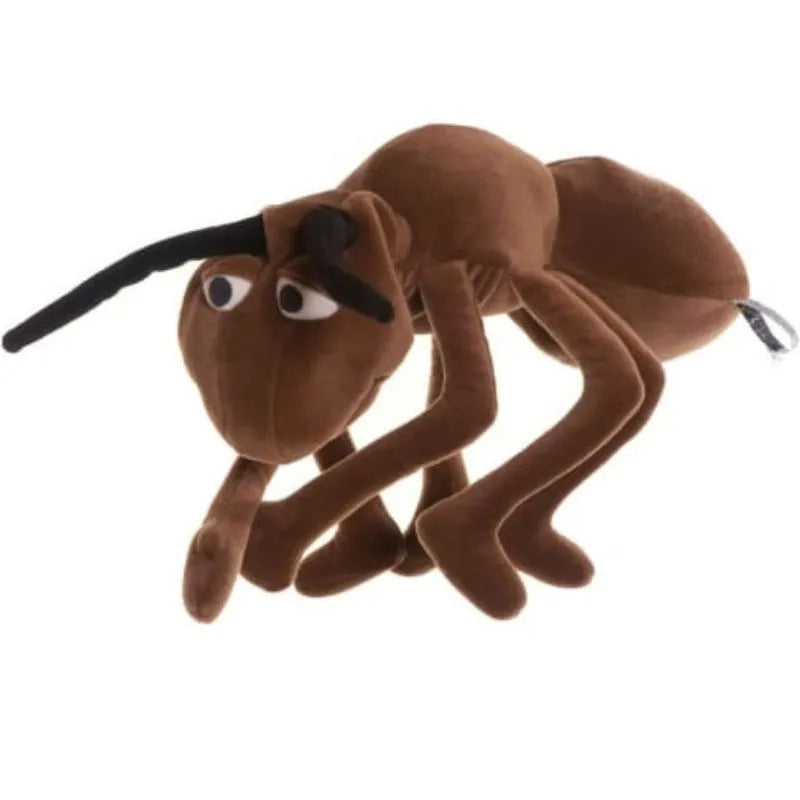 A brown plush ant, with long legs, antennae, and big eyes, appears against a plain white background. Meet the Living Puppets Anton Hand Puppet, ideal for imaginative play and storytelling.