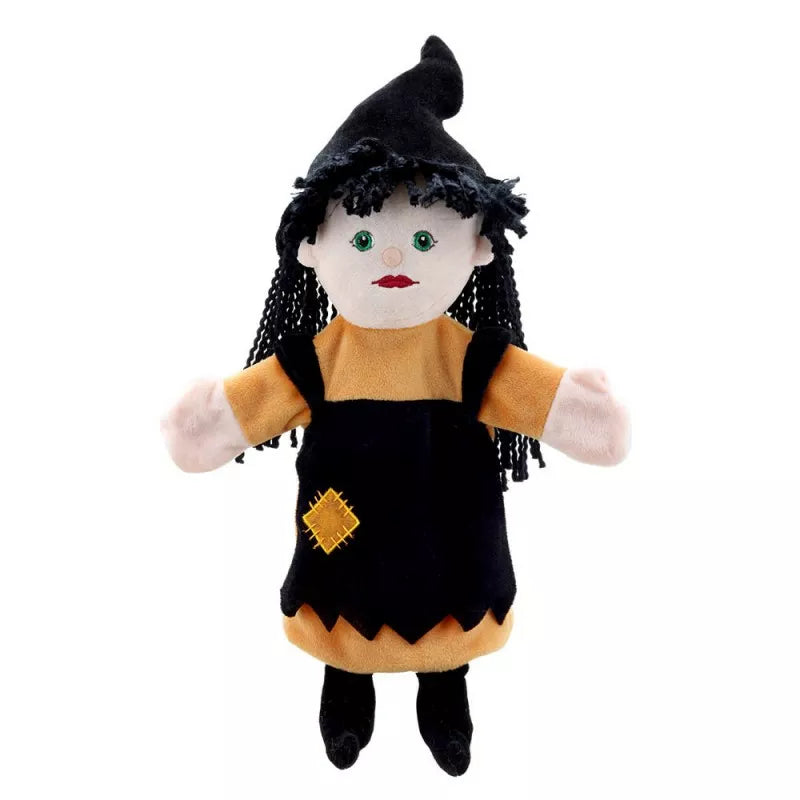 Hand Puppet of a Witch with colourful clothes and quality embroidered facial features. Big enough to be used by children and adults.