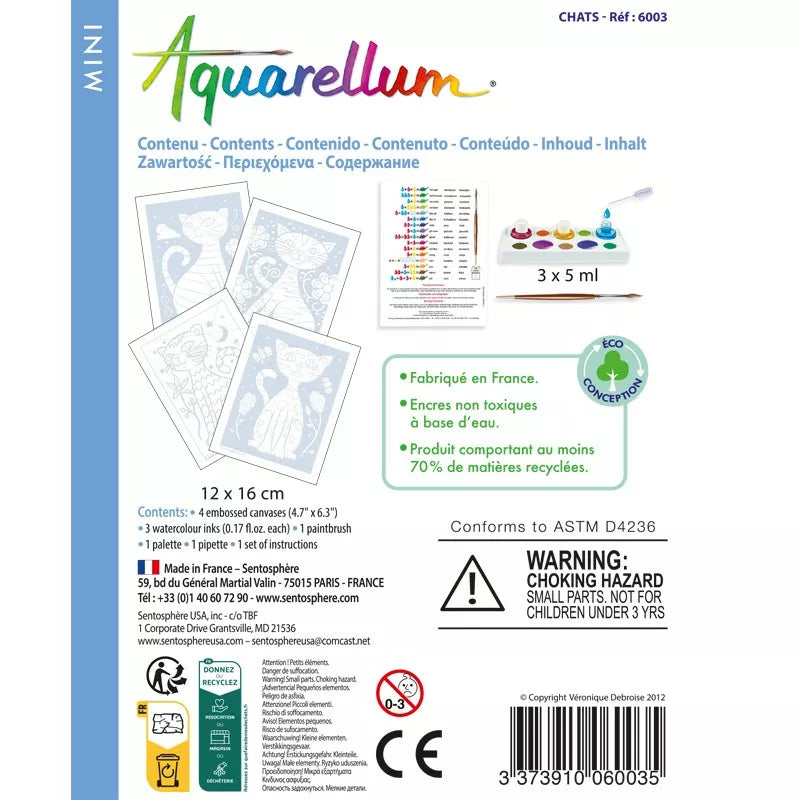A package of Sentosphere Aquarellum Mini Cats painting stencils.