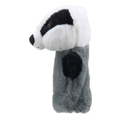 An ECO Puppet Buddies Badger Hand Puppet on a white background.
