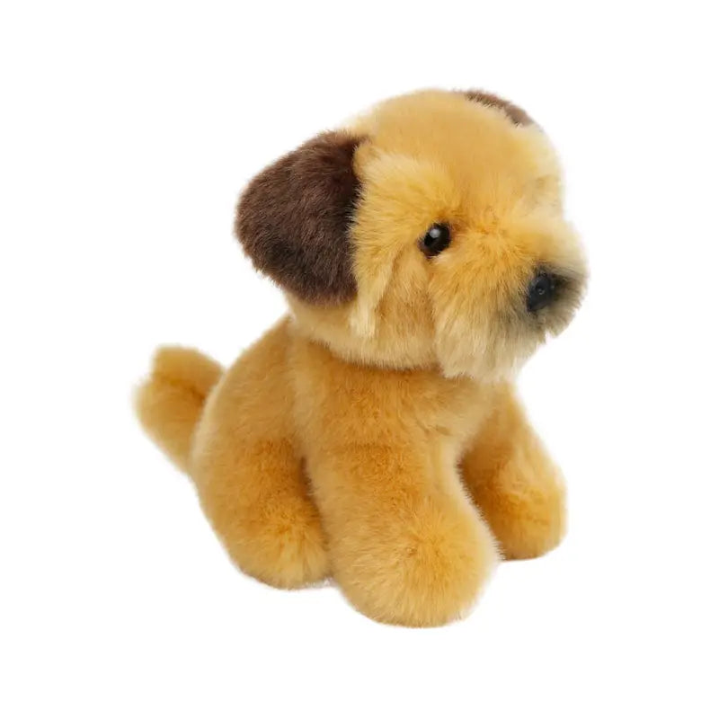 The Wilberry Mini Border Terrier is a plush toy dog with soft, light brown fur, dark brown ears, and black button eyes—an adorable gift for toddlers.