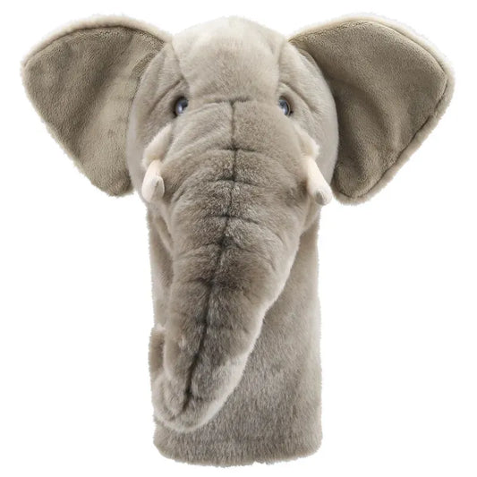 The Jumbo Friends Elephant Hand Puppet turns your golf club into a whimsical character with large ears, a long trunk, and small tusks for charm and detail. Made from soft gray fabric, it's ideal for imaginative play on and off the course.