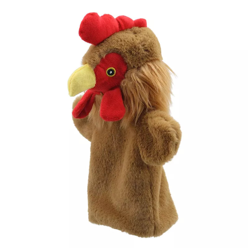 An ECO Puppet Buddies Hen Hand Puppet on a white background.