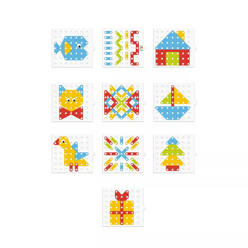 A Janod Lacing game of different shapes and sizes.