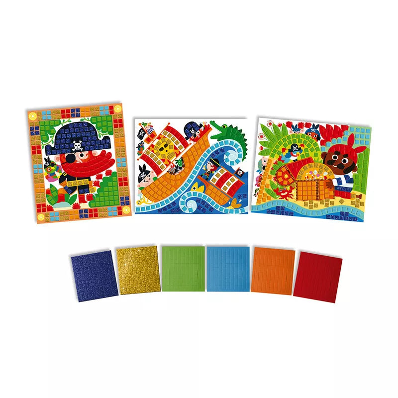 A set of Janod Mosaics Pirates children's placemats with a pirate theme.