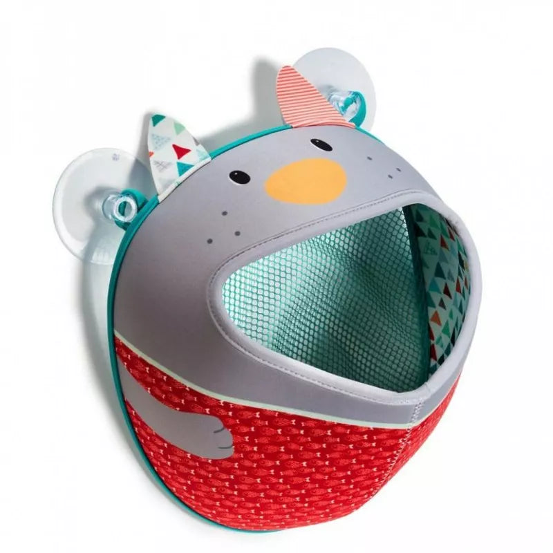 Lilliputiens Nicolas Bath Toy shaped like a cat is on a white surface.