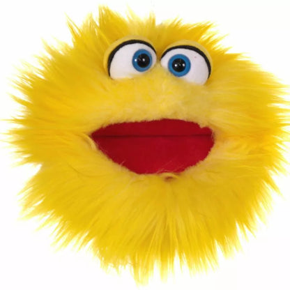 A close up of a Living Puppets Potatoes Hand Puppet with big eyes.