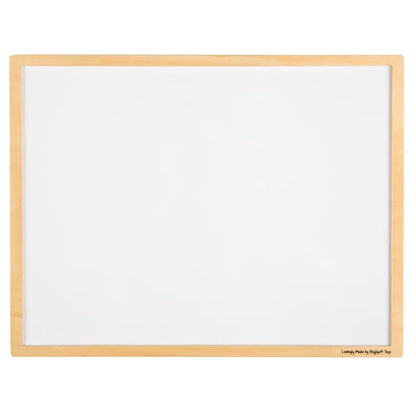 The Bigjigs Magnetic Board features a blank rectangular surface with a light wooden frame, ideal for writing or drawing. Versatile and perfect for creative activities, it stands against a plain white background, offering endless possibilities.