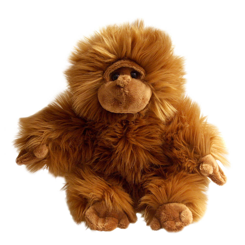 The Puppet Company Full-bodied Hand Puppet Orangutan features soft orange-brown fur, a round face, and outstretched arms—an adorable animal hand puppet ideal for imaginative play.