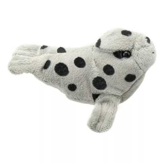 A Finger Puppet Seal Grey, sized for children or adults’ fingers. Soft padded body, with realistic colours.