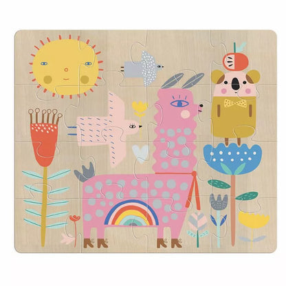 A Vilac Evolutive Puzzle with animals and flowers.