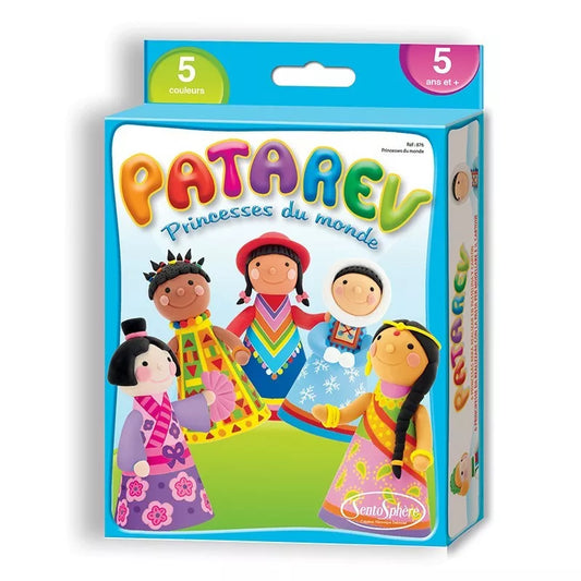 A box with a set of Sentosphere Patarev Clay Princesses of the World puppets in it.