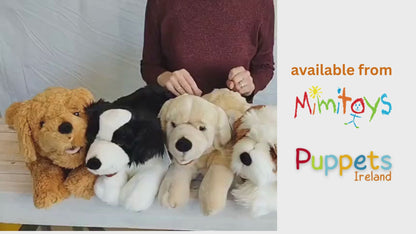 Brown & White Dog Hand Puppet - Playful Puppies